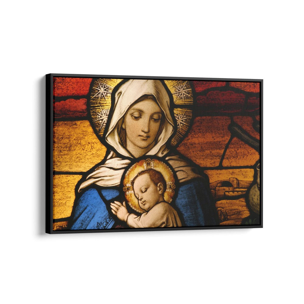 Quadro decorativo Virgem Maria e o menino Jesus