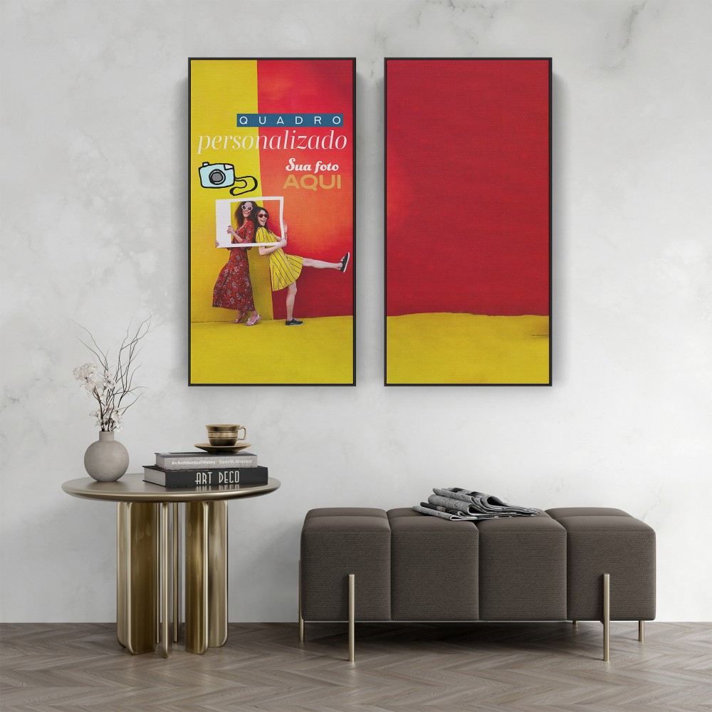 Quadro decorativo Personalizado com 2 quadros panorâmicos