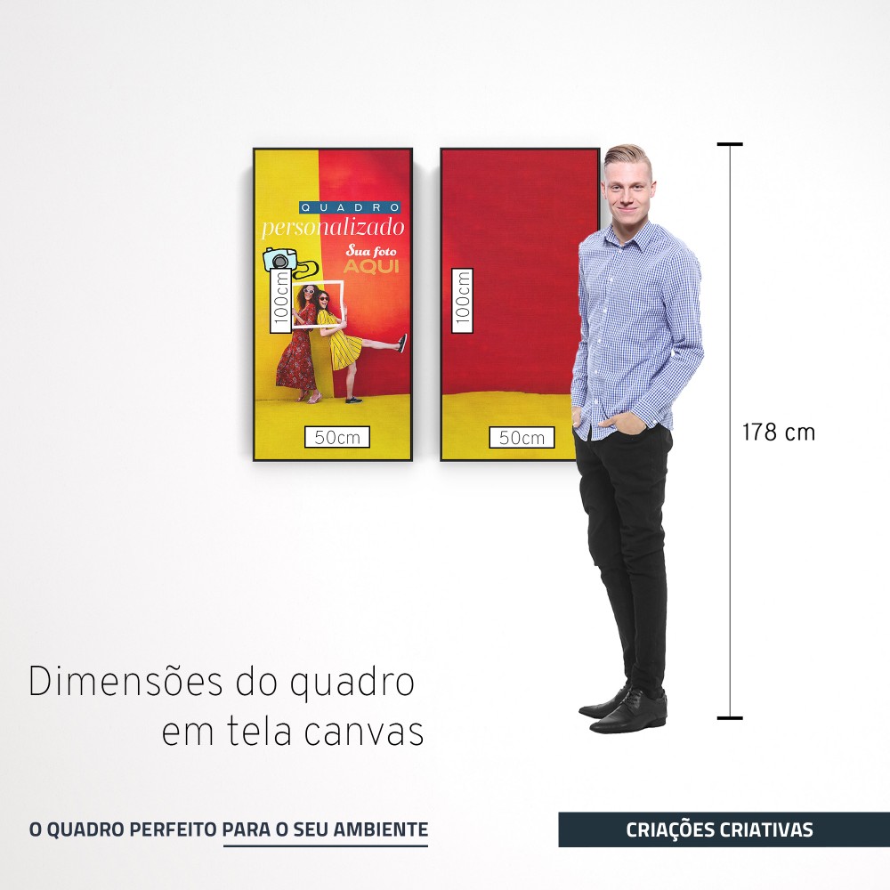 Quadro decorativo Personalizado com 2 quadros panorâmicos