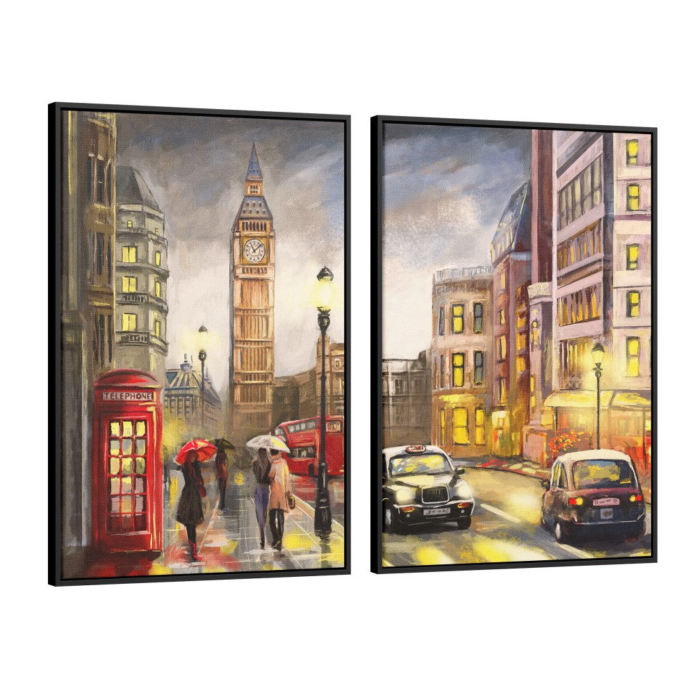 Quadro decorativo passeio em londres - com 2 quadros