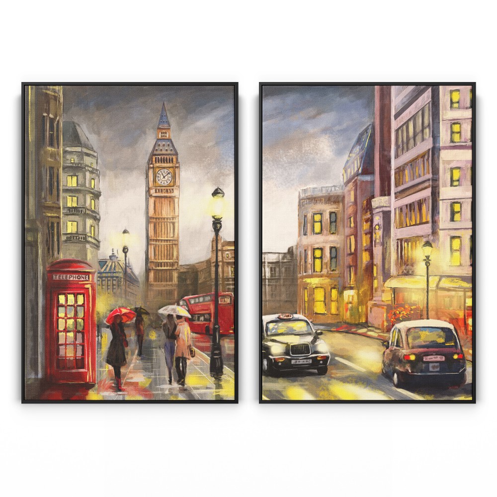 Quadro decorativo passeio em londres - com 2 quadros