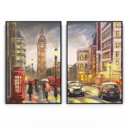 Quadro decorativo passeio em londres - com 2 quadros Quadro decorativo passeio em londres - com 2 quadros