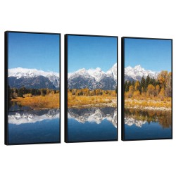 Quadro decorativo Sereno Encontro de Água e Neve com 3 quadros Quadro decorativo Sereno Encontro de Água e Neve com 3 quadros