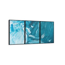 Quadro decorativo ensaio em azul - com 3 quadros