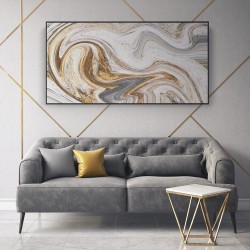Quadro decorativo ouro branco - versão panorâmica