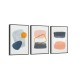 Quadro decorativo abstrato escandinavo minimalista - com 3 quadros