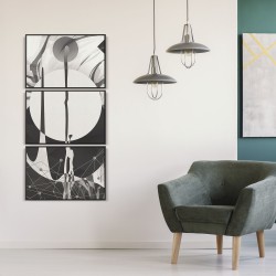 Quadro decorativo formas abstratas - com 3 quadros