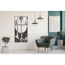 Quadro decorativo formas abstratas - com 3 quadros