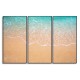 Quadro decorativo Areia e mar - com 3 quadros