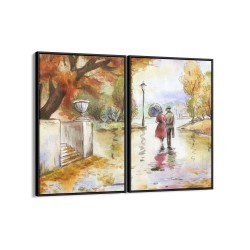 Quadro decorativo passeio no parque - com 2 quadros