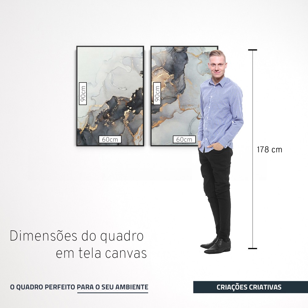 Quadro decorativo mármore - com 2 quadros