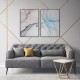 Quadro decorativo abstrato azul e cinza - com 2 quadros