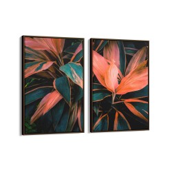 Quadro decorativo dracena vermelha - com 2 quadros Quadro decorativo dracena vermelha - com 2 quadros