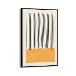 Quadro decorativo abstrato laranja com linhas pretas Quadro decorativo abstrato laranja com linhas pretas