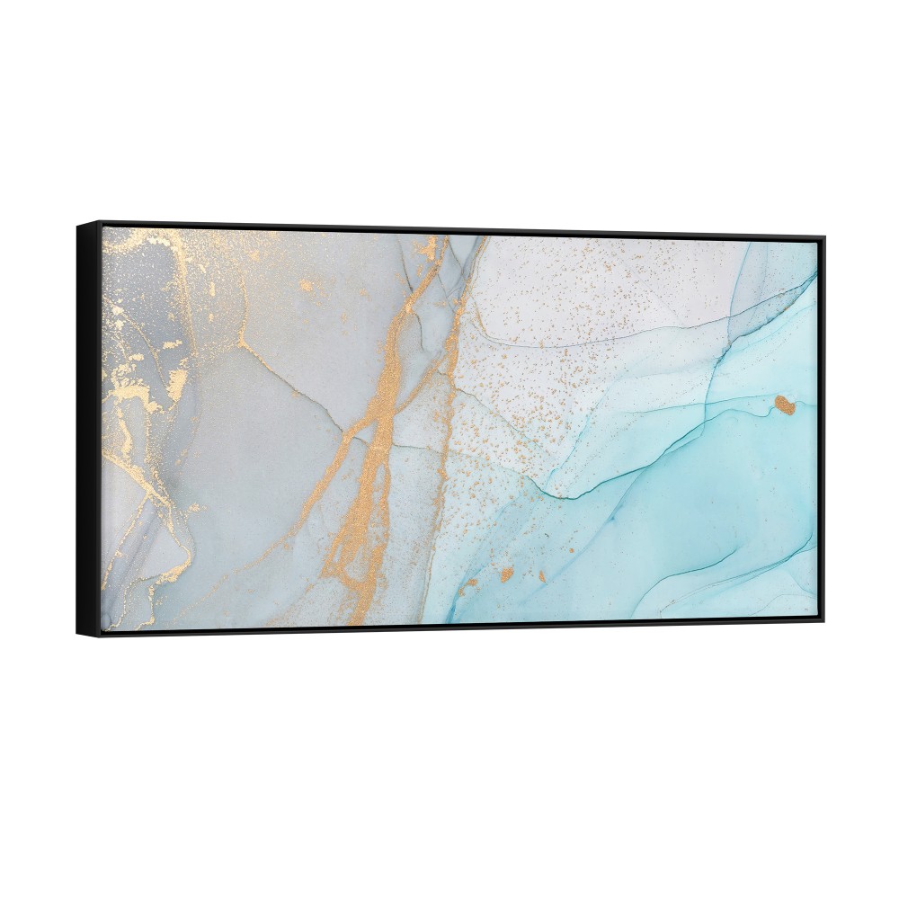 Quadro decorativo mármore safira azul - versão panorâmica