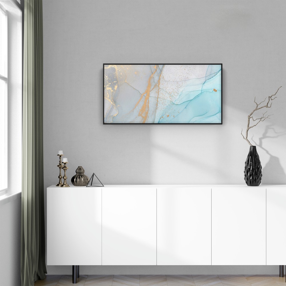 Quadro decorativo mármore safira azul - versão panorâmica