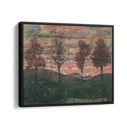 Quadro decorativo quatro árvores 1917 por egon schiele