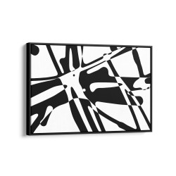Quadro decorativo abstrato preto e branco