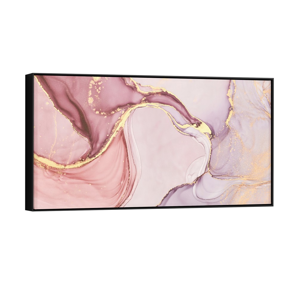 Quadro decorativo abstrato rosé - versão panorâmica