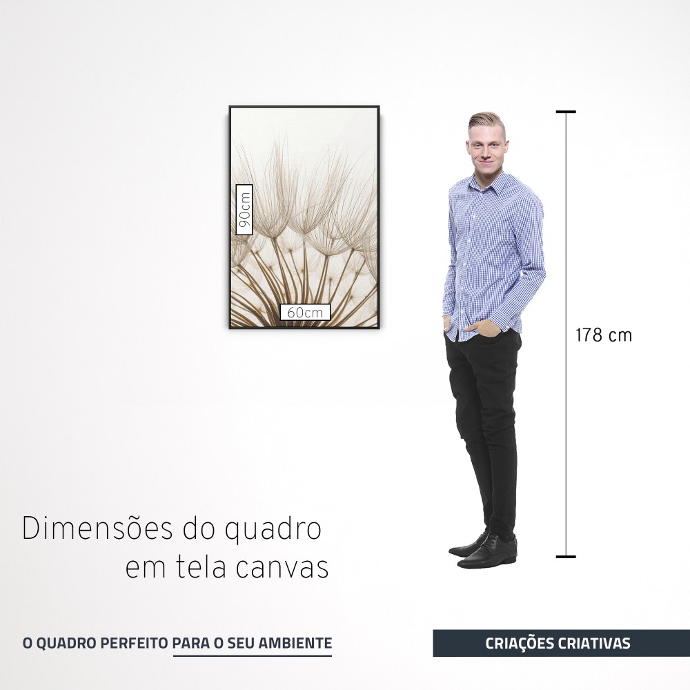 Quadro decorativo Dente-de-Leão em Bege Suave