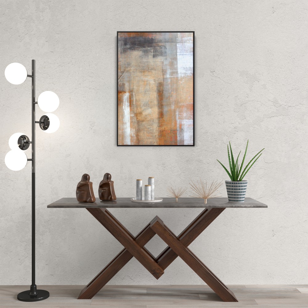 Quadro decorativo Profundidade Abstrata em Laranja e Marrom