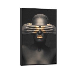 Quadro decorativo modelo noir mão nos olhos