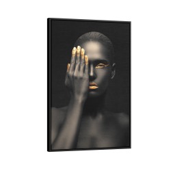 Quadro decorativo modelo noir em dourado