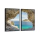 Quadro decorativo paisagem praia grega - com 2 quadros
