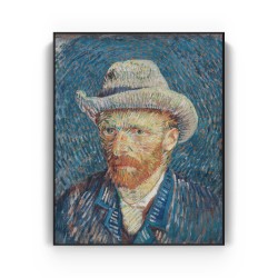Quadro decorativo Auto retrato de Vincent Van Gogh com chapéu de feltro cinza Quadro decorativo Auto retrato de Vincent Van Gogh com chapéu de feltro cinza