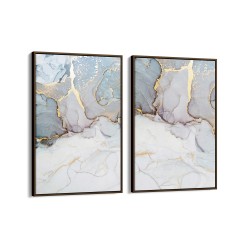 Quadro decorativo mámore azul - com 2 quadros