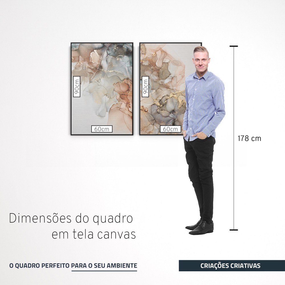 Quadro decorativo Abstato Moderno - com 2 quadros