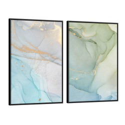 Quadro decorativo Elegância Contemporânea Azul e Verde Quadro decorativo Elegância Contemporânea Azul e Verde