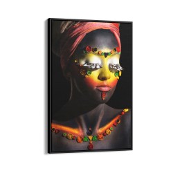 Quadro decorativo linda mulher com maquiagem vermelha Quadro decorativo linda mulher com maquiagem vermelha