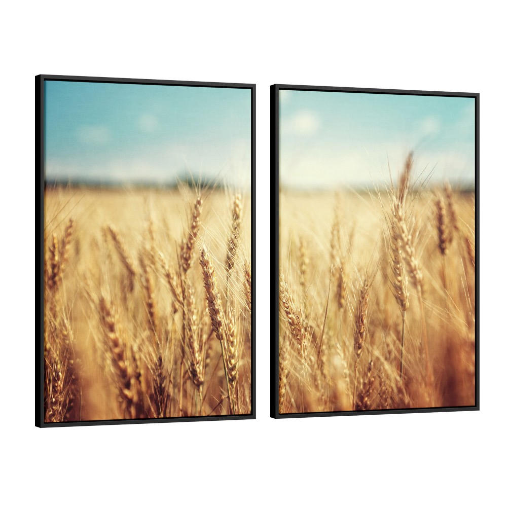 Quadro decorativo campo de trigo - com 2 quadros