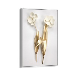 Quadro decorativo duas flores brancas