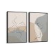 Quadro decorativo abstrato desenho casal - com 2 quadros
