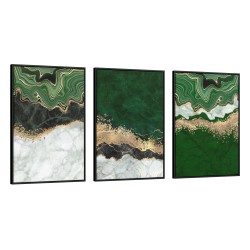 Quadro decorativo Trio Abstrato Verde - com 3 quadros Quadro decorativo Trio Abstrato Verde - com 3 quadros