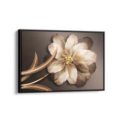 Quadro decorativo flor beige
