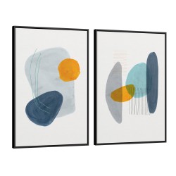 Quadro decorativo duo escandinavo minimalista - com 2 quadros