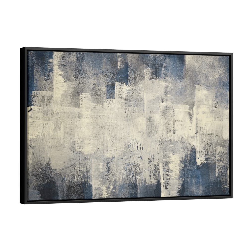 Quadro decorativo Abstrato Cinza e Azul