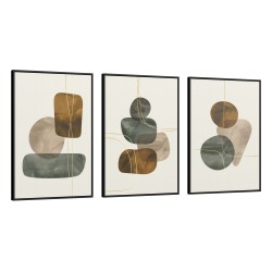 Quadro decorativo aquarela abstrata - com 3 quadros Quadro decorativo aquarela abstrata - com 3 quadros