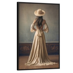 Quadro decorativo A garota do vestido bege Quadro decorativo A garota do vestido bege