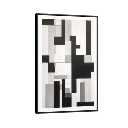 Quadro decorativo Abstrato Geométrico Tons de Cinza Quadro decorativo Abstrato Geométrico Tons de Cinza
