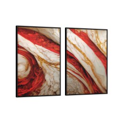 Quadro decorativo Mármore Vermelho - com 2 quadros Quadro decorativo Mármore Vermelho - com 2 quadros