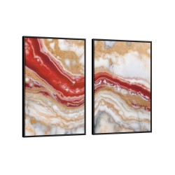 Quadro decorativo Abstrato Texturizado Vermelho - com 2 quadros Quadro decorativo Abstrato Texturizado Vermelho - com 2 quadros