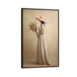 Quadro decorativo Mulher de perfil com buquê Quadro decorativo Mulher de perfil com buquê
