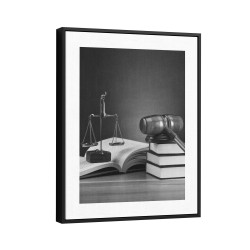Quadro decorativo Balança da justiça e martelo Quadro decorativo Balança da justiça e martelo