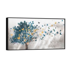 Quadro decorativo Árvore com borboletas - versão panorâmica Quadro decorativo Árvore com borboletas - versão panorâmica