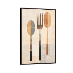 Quadro decorativo para copa e cozinha BOHO talheres