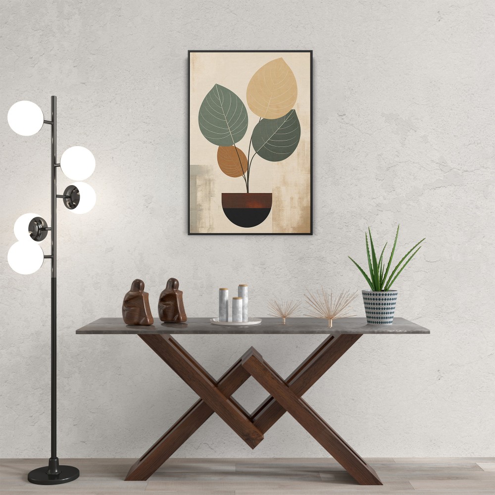 Quadro decorativo Abstrato boho planta e vaso 528